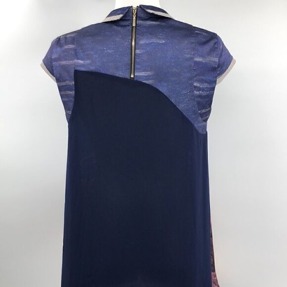 Hi lo small tunic blue orange capped sleeves - Picture 9 of 11